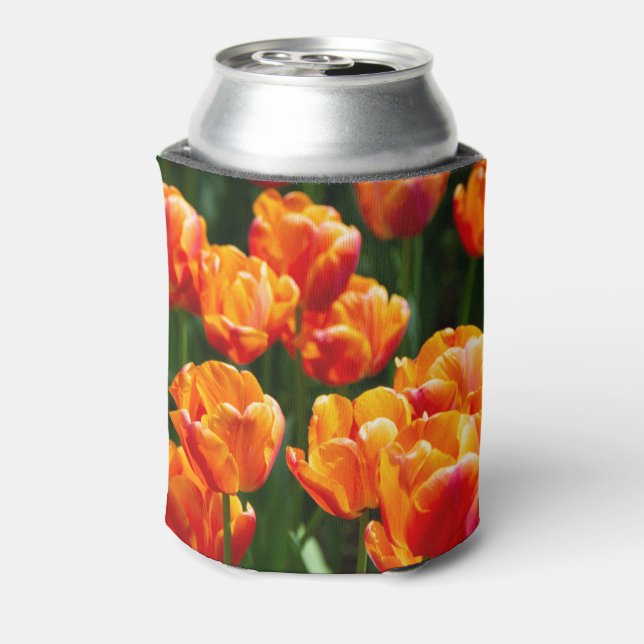 Bright orange tulips in the park   can cooler (Can Back)