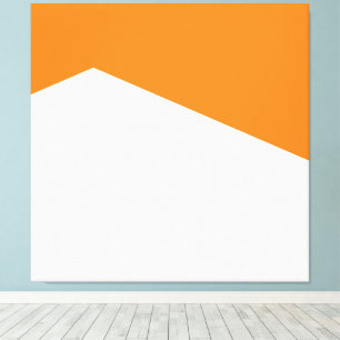 Bright Orange White Geometric Art Colour Block  Canvas Print