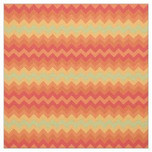 Bright Orange Yellow Green Chevron Pattern Fabric