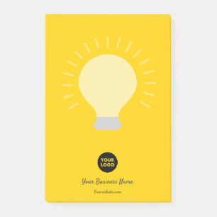 Bright Orange Your Logo Light Bulb Post-it Notes