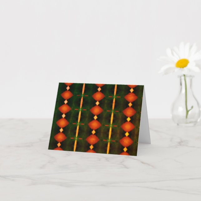 Bright Oranges Abstract Art Blank Note Card (Small Plant)