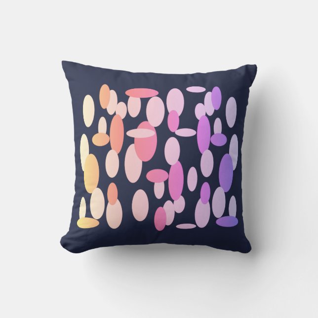 Bright Oval Shape Spots Pattern Cushion Pillow (Front)