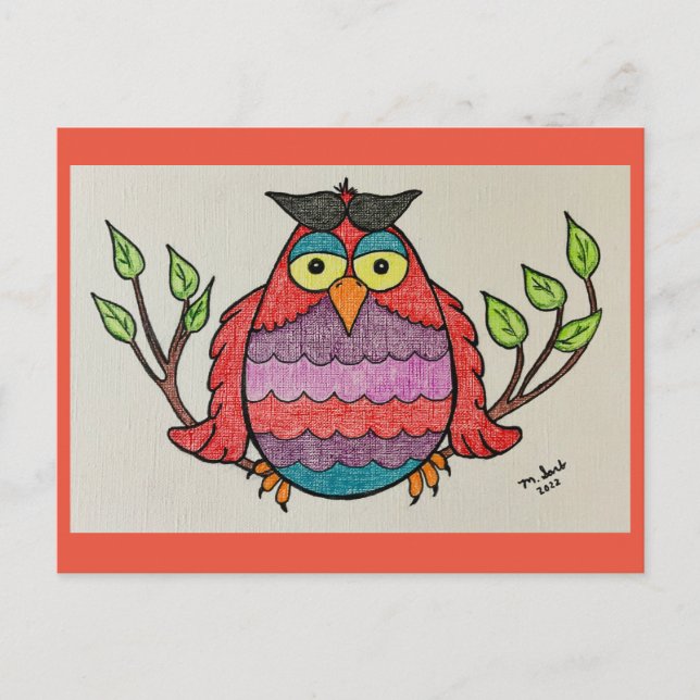 Bright Owl Postcrossing Postcard (Front)