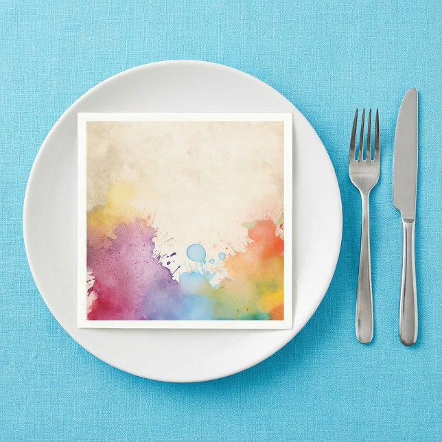Bright paint splashes napkin (Bright paint splashes napkin.)