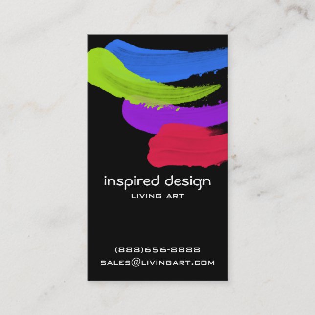 Bright Paint Strokes Business Card (Front)