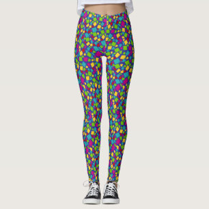 Bright Painted Abstract Square Art Leggings