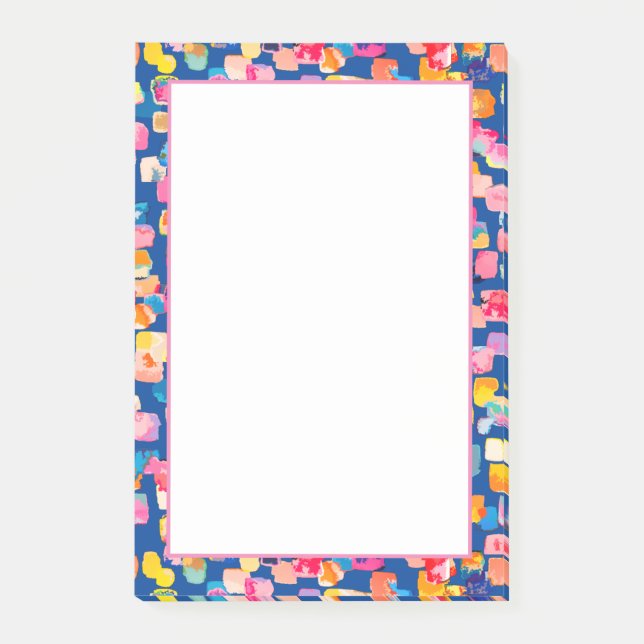 Bright Painted Abstract Square Pattern Post-it Notes (Front)