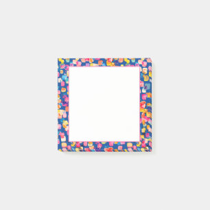 Bright Painted Abstract Square Pattern Post-it Notes