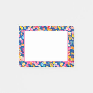 Bright Painted Abstract Square Pattern Post-it Notes