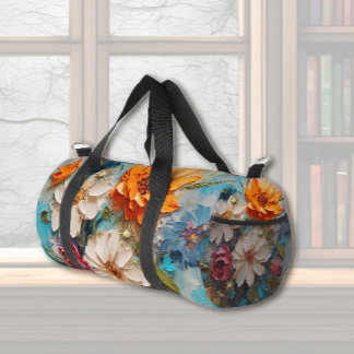 Bright Painted Flowers Duffle Bag