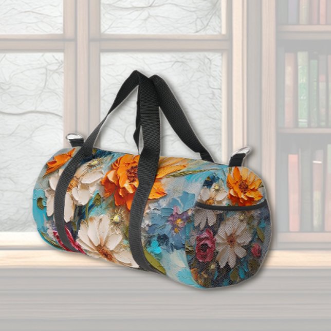 Bright Painted Flowers Duffle Bag (Creator Uploaded)