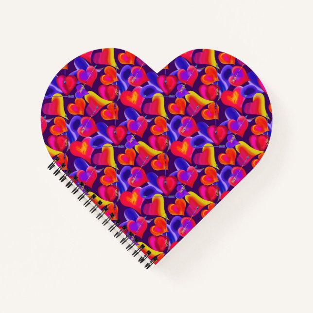 Bright Painted Hearts | Valentine's Day Notebook (Front)