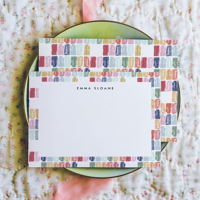 Bright Painted Jewel Personalised Note Cards (Bright Painted Jewel Personalized Note Cards)