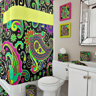 Bright paisley shower curtain