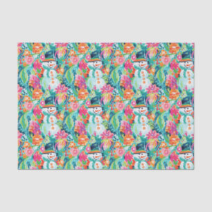 Bright Palm Beach Christmas Snowman Tissue Paper