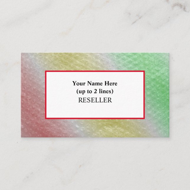 Bright Parol Bubble Wrap Background Reseller Business Card (Front)