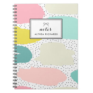 Bright Pastel Abstract Pattern Custom Notebook I