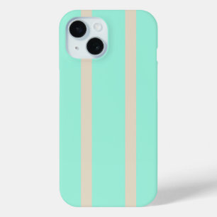 Bright pastel blue and grey striped lines iPhone 15 case