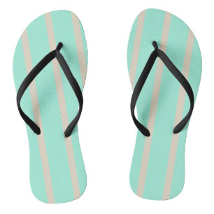 Bright pastel blue and grey striped lines jandals