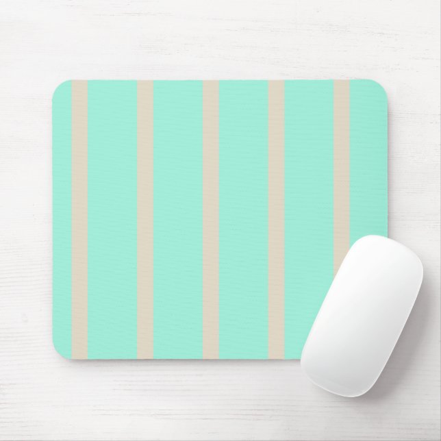 Bright pastel blue and grey striped lines mouse pad (With Mouse)