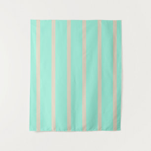 Bright pastel blue and grey striped lines tapestry