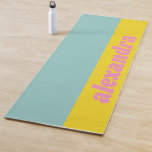 Bright Pastel Colour Block Personalised Yoga Mat<br><div class="desc">Modern bold geometric colour block art in bright pastel shades of teal blue,  yellow,  and pink,  personalised with your name in retro typography.</div>