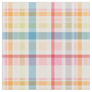 Bright Pastel plaid multicolour clan tartan Fabric