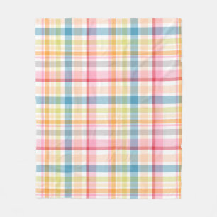 Bright Pastel plaid multicolour clan tartan Fleece Blanket