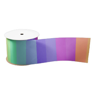 Bright Pastel Rainbow Stripe Ribbon Satin Ribbon