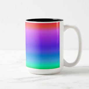 Bright Pastel Rainbow Two-Tone Coffee Mug