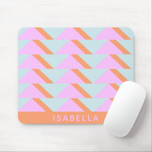 Bright Pastel Retro Geometric Pattern Personalized Mouse Pad