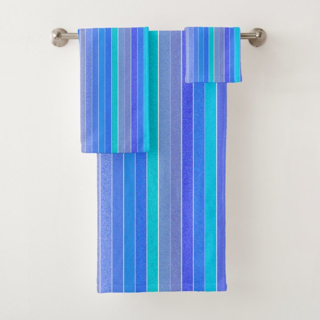 Bright Pastel Stripes Bath Towel Set (Insitu)