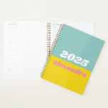 Bright Pastels Colour Block 2021 Personalised Planner<br><div class="desc">Modern bold geometric colour block art in bright pastel shades of teal blue, yellow, and pink, personalised with your name in retro typography.</div>