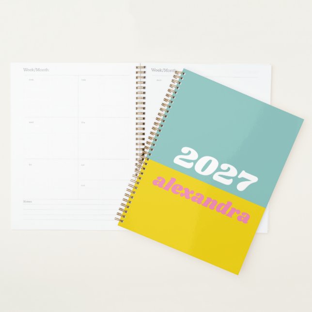 Bright Pastels Colour Block 2027 Personalised Planner (Display)