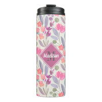 Bright Pastels Floral Pattern with Monogram