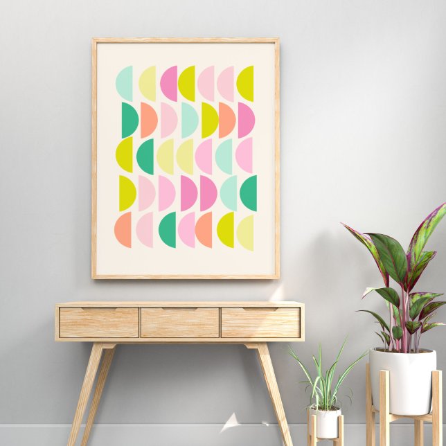 Bright Pastels Modern Geometric Shapes Pattern Poster (Creator Uploaded)