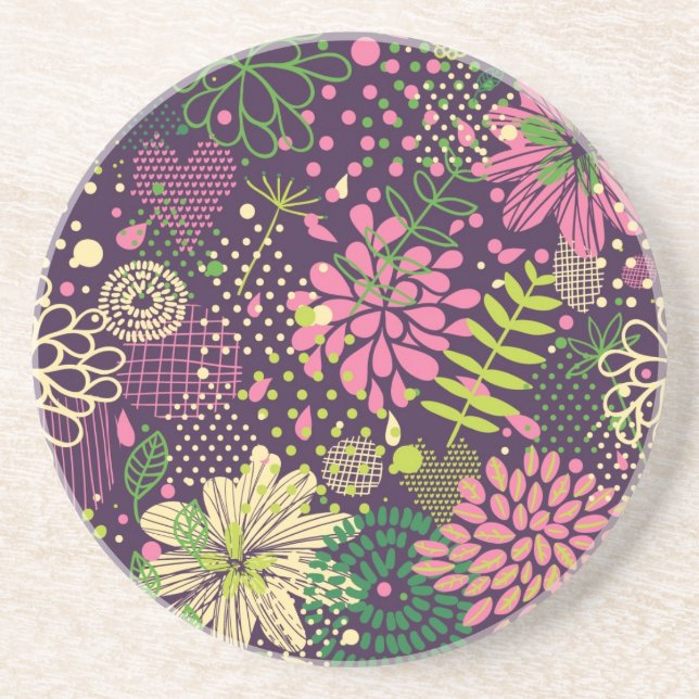 Bright pattern coaster (Front)