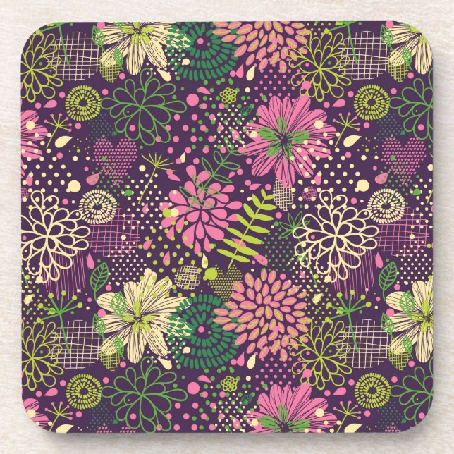 Bright pattern coaster (Front)