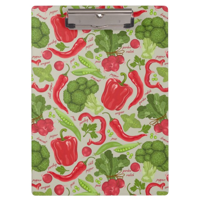 Bright pattern from fresh vegetables clipboard (Front)