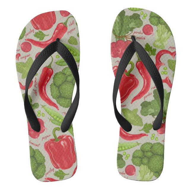 Bright pattern from fresh vegetables jandals (Footbed)