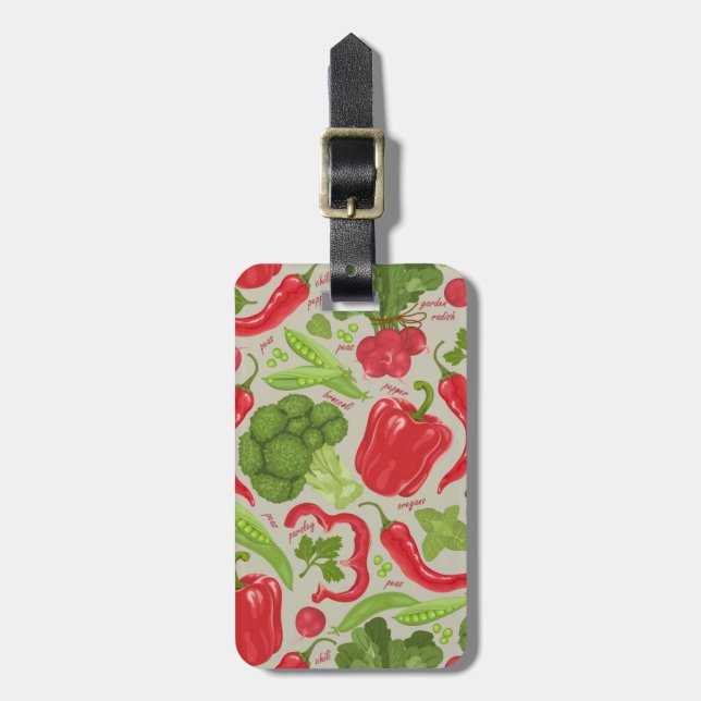 Bright pattern from fresh vegetables luggage tag (Front Vertical)