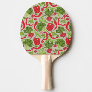 Bright pattern from fresh vegetables ping pong paddle