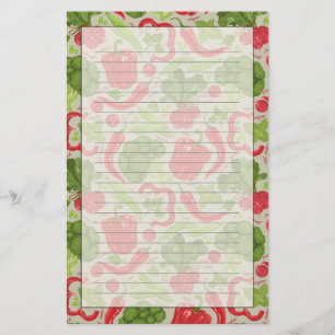 Bright pattern from fresh vegetables stationery