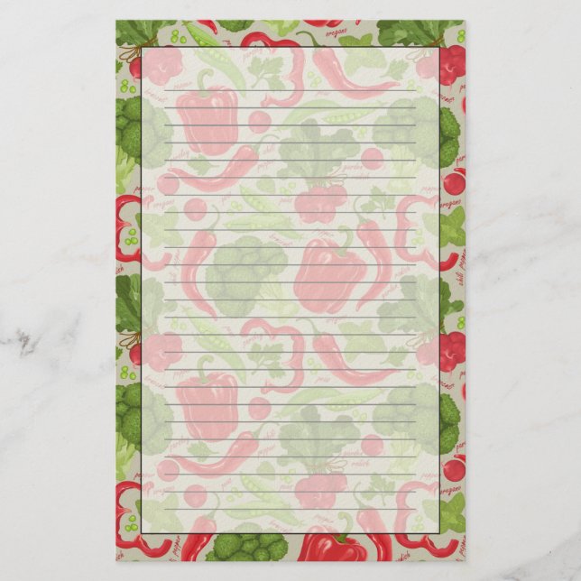 Bright pattern from fresh vegetables stationery (Front)
