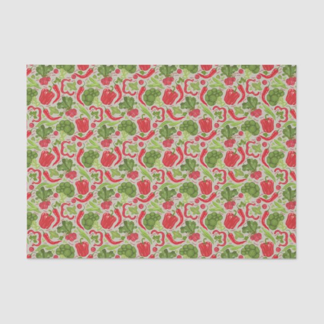 Bright pattern from fresh vegetables tissue paper (Front)