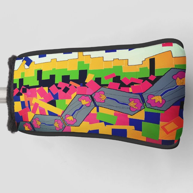 Bright pattern golf head cover (Front)