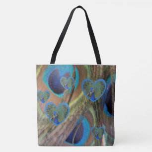 Bright Peacock Feathers Tote Bag