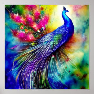 Bright peacock   poster