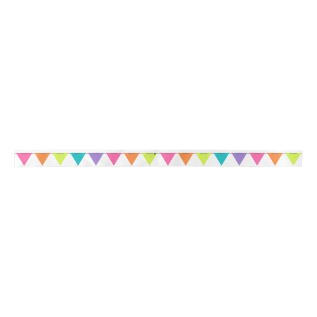 Bright Pennant Banner Ribbon Satin Ribbon (Front)
