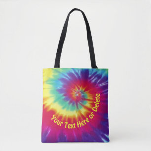 Bright Personalised Tie Dye Tote Bag, Your Text Bag